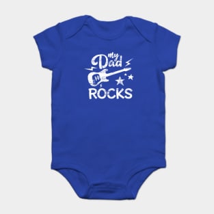 My Dad Rocks Minimalist Grunge Style Funny Gift Baby Bodysuit